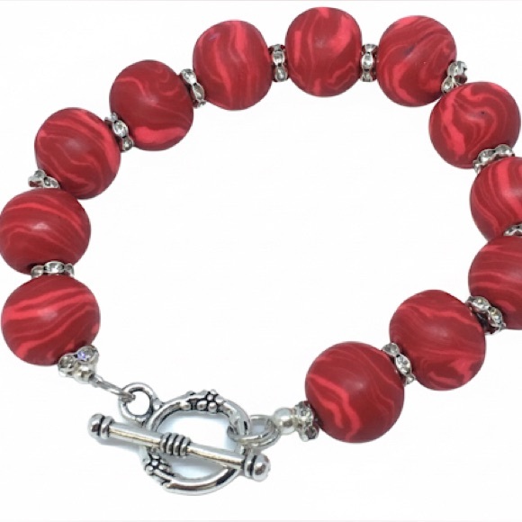 Unique Handmade Polymer Clay Bead Bracelet - Picture 11 of 11